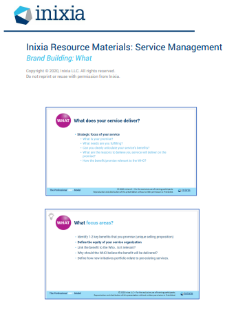 Inixia Service Management: Brand Building : What